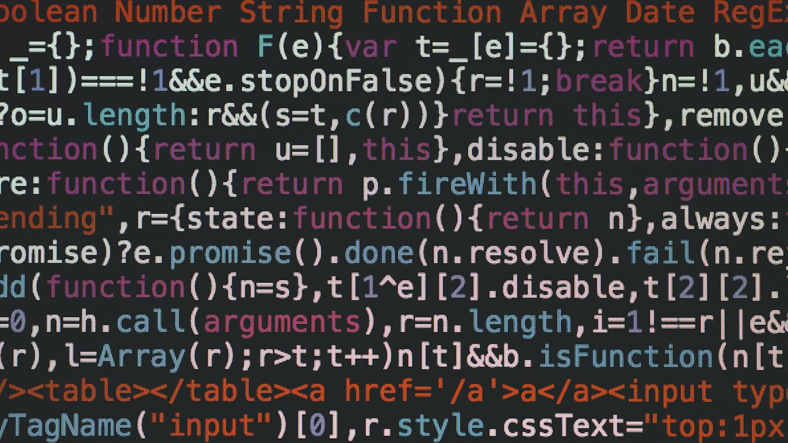 Source code on a computer screen